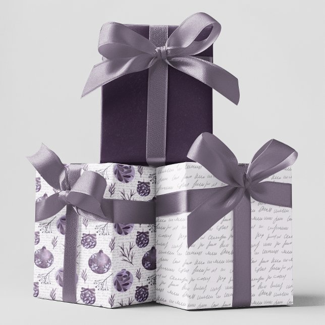 Ornements d'aquarelle violet brindilles Feuilles N (Créateur téléchargé)