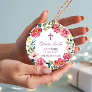 Ornements de baptême de croix personnalisés Cadeau
