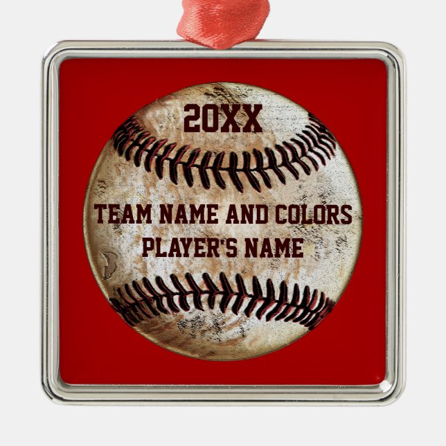 Ornements de baseball personnalisés, Vos couleurs, (Devant)