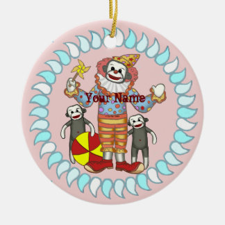 Ornements de clown singe en chaussette