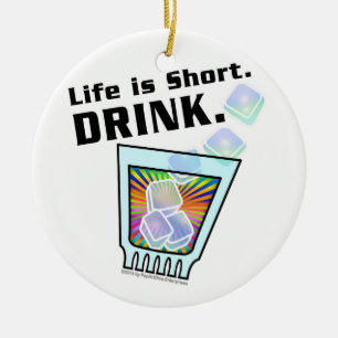 ORNEMENTS DE COCKTAIL, La vie est courte. BOIS.