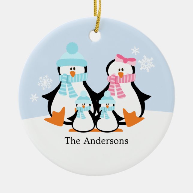 Ornements de famille de pingouins (Devant)