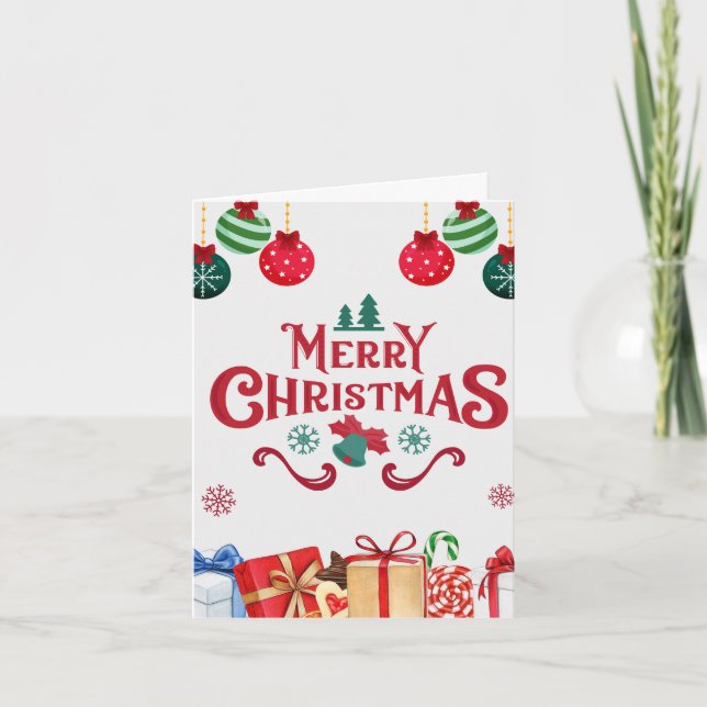 Ornements de Fête Carte de Vœux Joyeux Noël (Devant)