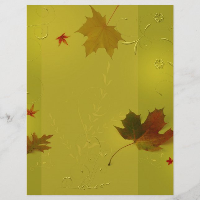 Ornements de feuilles d'automne - Papeterie à en-t (Devant)