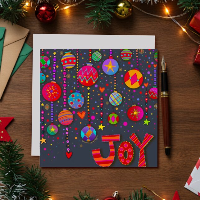 Ornements de Joie Festive Carte de Fêtes de Noël (Créateur téléchargé)