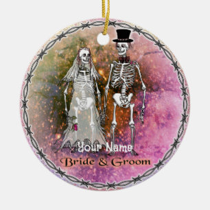 Ornements de mariage de squelette gothique