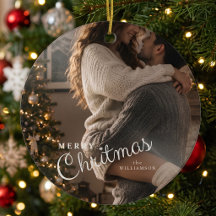 Ornements de Noël à photo personnalisée pour coupl