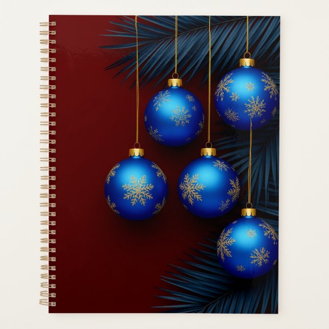 Ornements de Noël bleus élégants (Devant)
