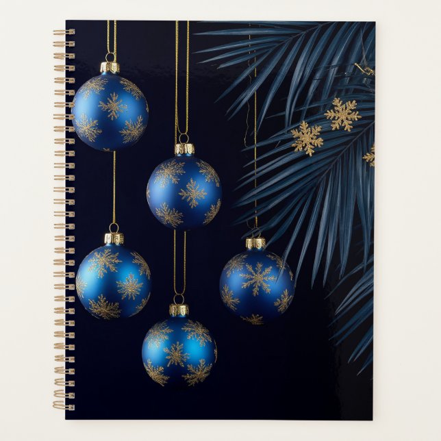 Ornements de Noël bleus élégants (Devant)