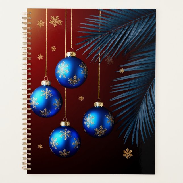 Ornements de Noël bleus élégants (Devant)