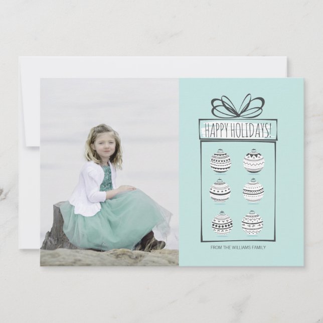 Ornements de Noël Carte photo de vacances (Devant)