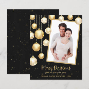 Ornements de Noël d'or Cartes de fin de année phot