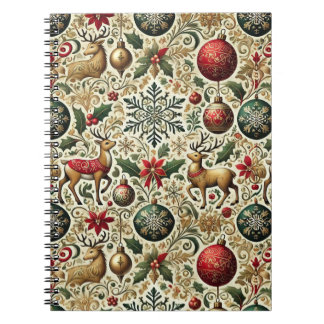 Ornements de Noël élégants et carnet de réveillon