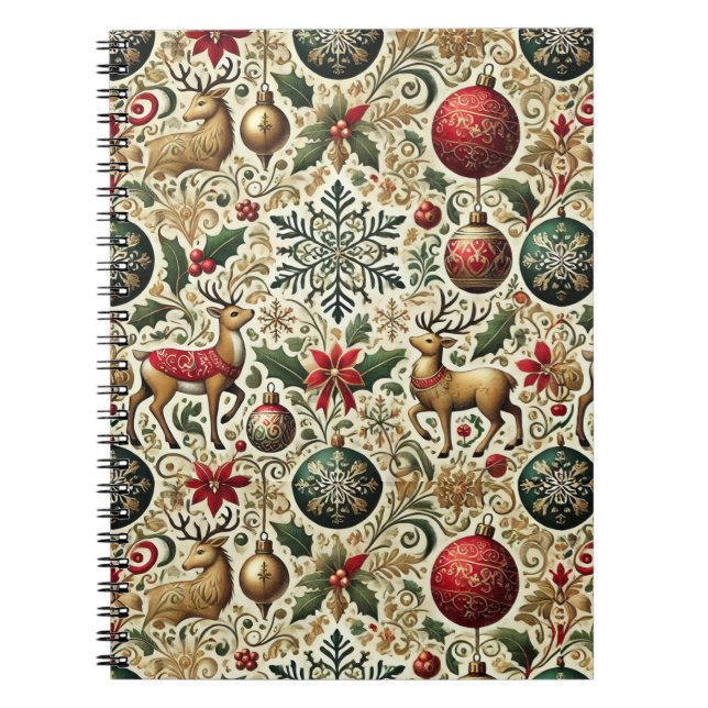 Ornements de Noël élégants et carnet de réveillon (Devant)