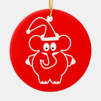 Ornements de Noël : Éléphant rouge