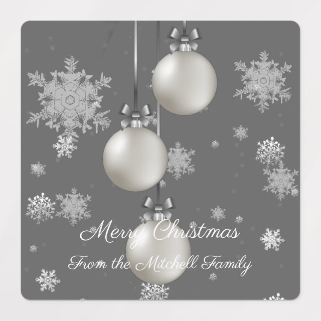 Ornements de Noël en argent Étiquettes de cuisson (Design 1)