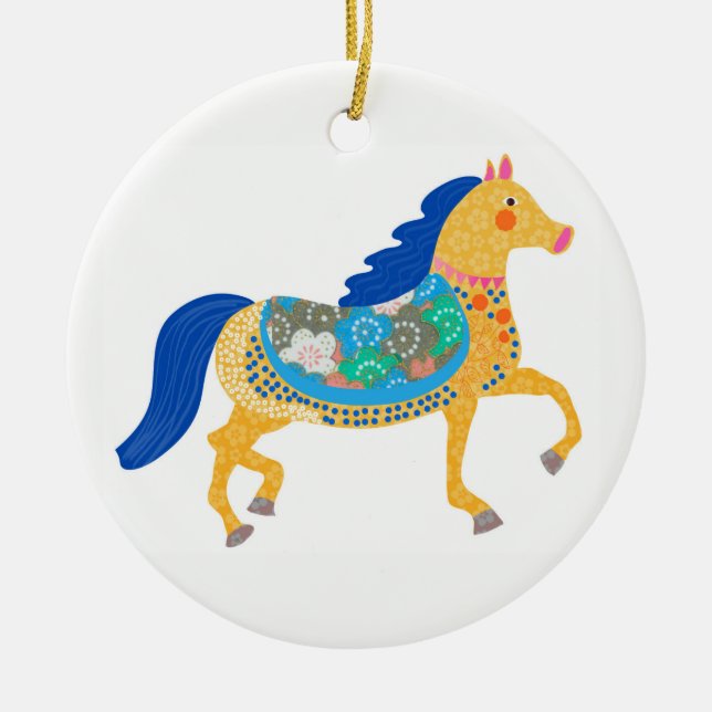 Ornements de Noël en forme de cheval bleu (Devant)