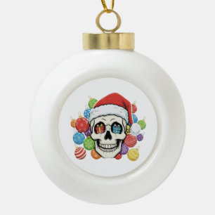 Ornements de Noël gothiques crâne de Père Noël drô