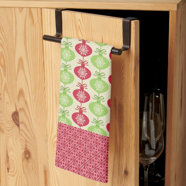 Ornements de Noël Microfibre Serviette de cuisine (Pliage en tiers)