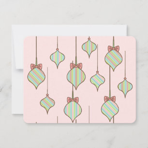 Ornements de Noël rose Invitations