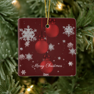 Ornements de Noël Rouge Ornement en céramique