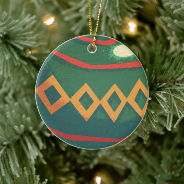 Ornements de Noël Rouges et Verts Rétro (Arbre)