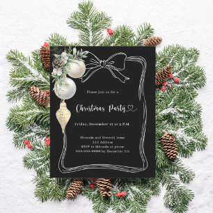 Ornements de nœud papillon noir invitation de fête