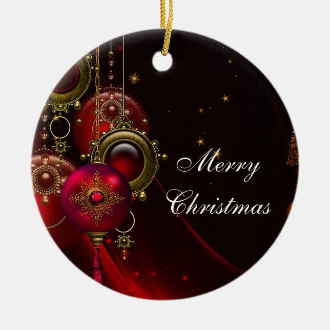 Ornements de sapin de Noël élégants traditionnels (Devant)