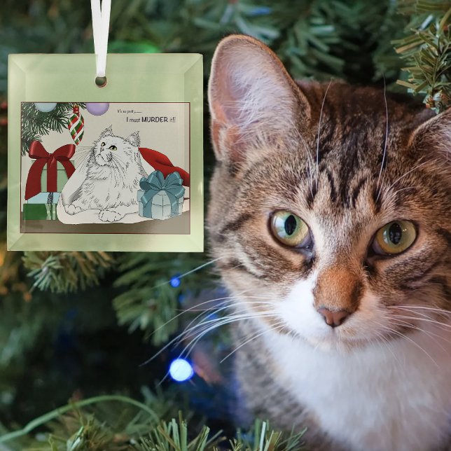 Ornements de sapin de Noël en forme de chat blanc  (Créateur téléchargé)