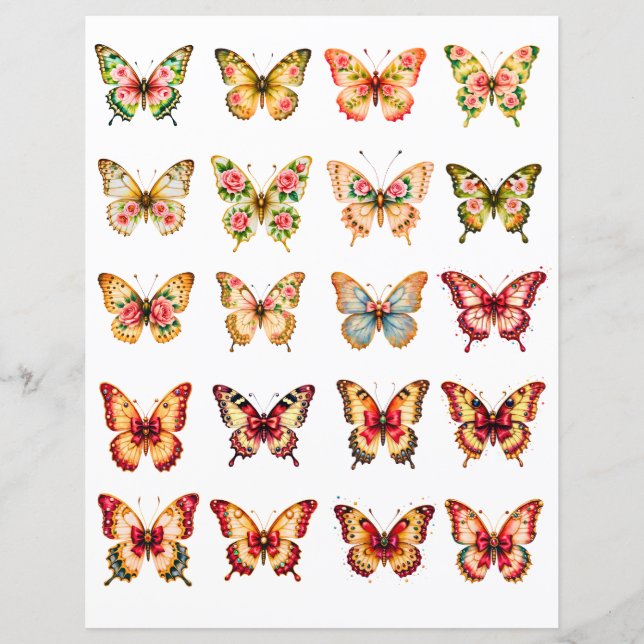 Ornements de scrapbook papillon vintage (Devant)