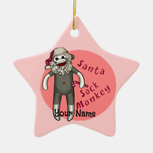 ornements de singe en chaussette de Noël de Santa