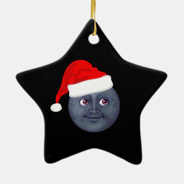 Ornements d'Emoji de lune de Noël (Dos)