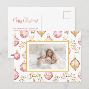 Ornements en or rose Photo Carte postale de Noël