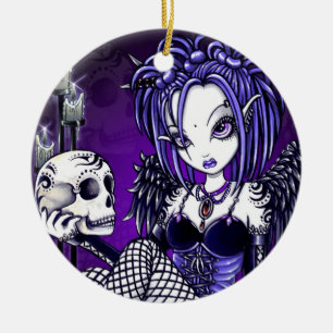 Ornements gothiques d'ange de crâne de "Gabriella"