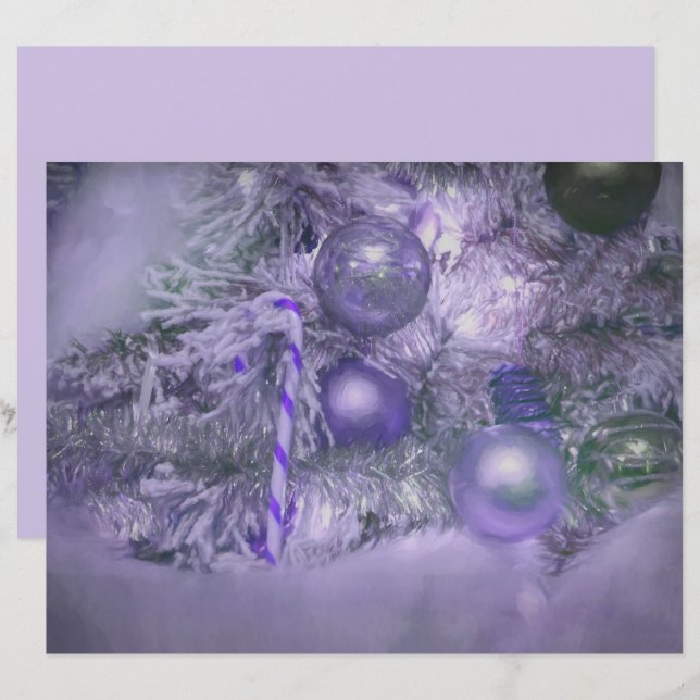 Ornements Noël Purple Elégant Arbre de Vacances (Devant / Derrière)