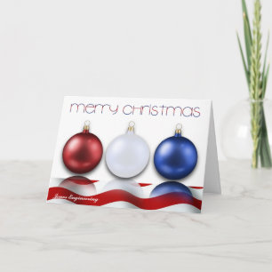 Ornements patriotiques et carte de Noël