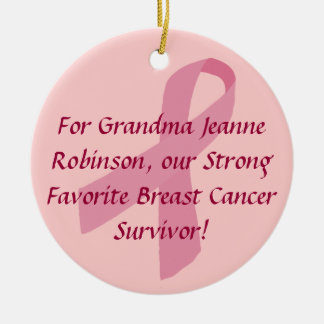 Ornements personnalisés de cancer du sein de ruban
