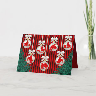 Ornements Rodéo Sur Carte De Voeux Rouge