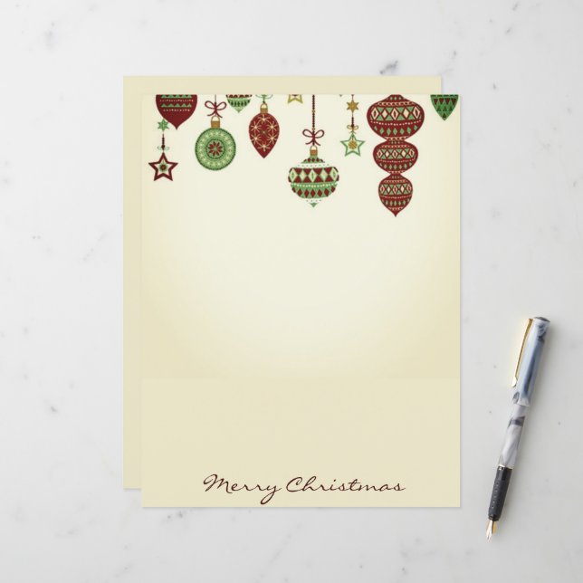 Ornements Vintage Joyeux Noël  (Devant/Arrière en situation)
