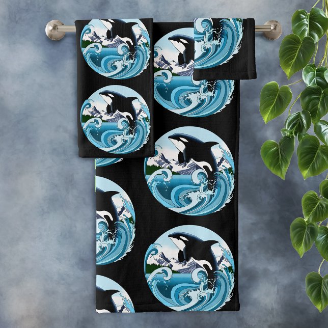 Orque Majestueux Baleine Tueuse Vagues Bleues Océa (Créateur téléchargé)