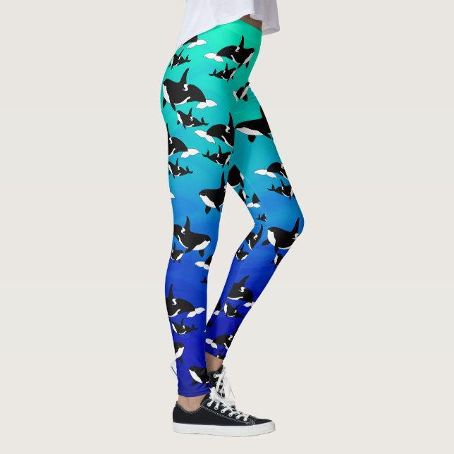 Orques sur Ombre Blue Green - Leggings (Droite)