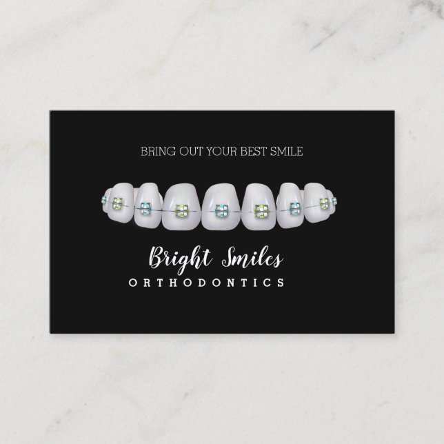 Orthodontiste brasse Dentist Carte de visite stand (Devant)