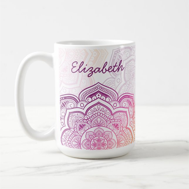 Oryn Mandala 15 oz. Personalized Mug (Gauche)