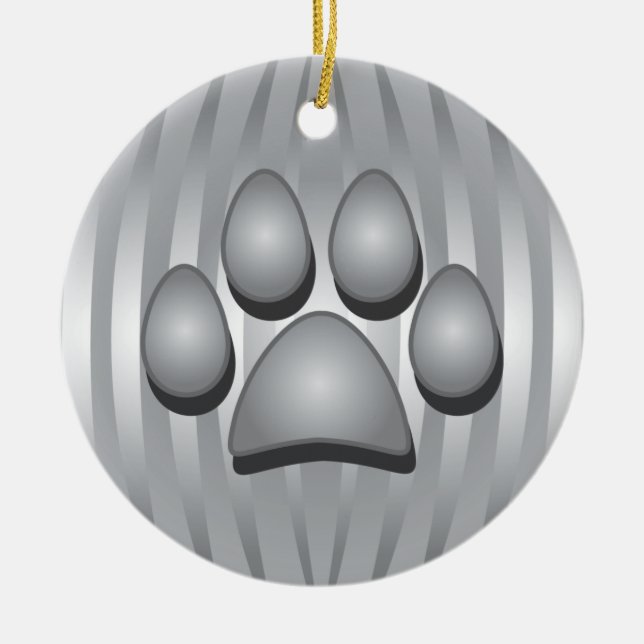 Os de chien d'argent et ornement de Noël Paw (Devant)