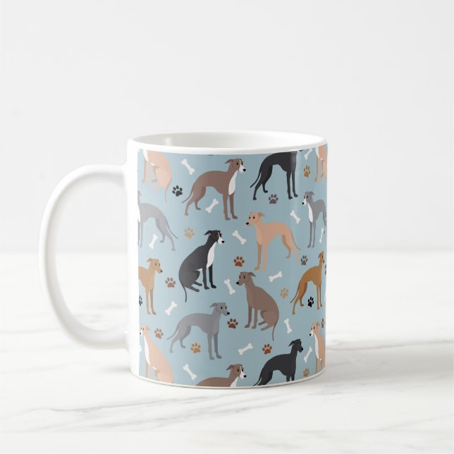 Os de chien gris italien et pattes de café Mug (Gauche)
