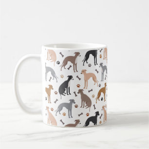 Os de chien gris italien et pattes de café Mug