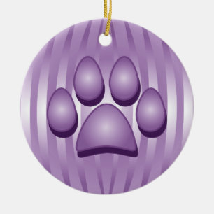 Os de chien pourpre et ornement de Noël Paw