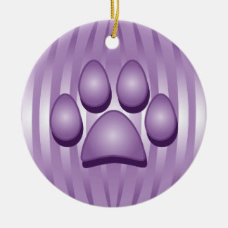 Os de chien pourpre et ornement de Noël Paw