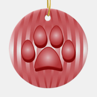 Os de chien rouge et ornement de Noël Paw