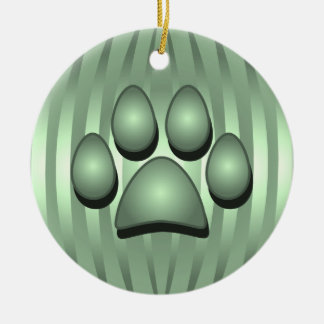 Os de chien vert et ornement de Noël Paw